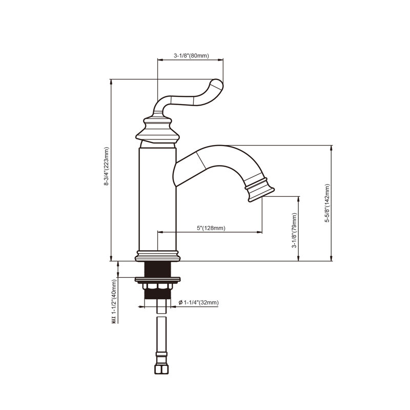 Single Handle Bathroom Faucet, Chrome