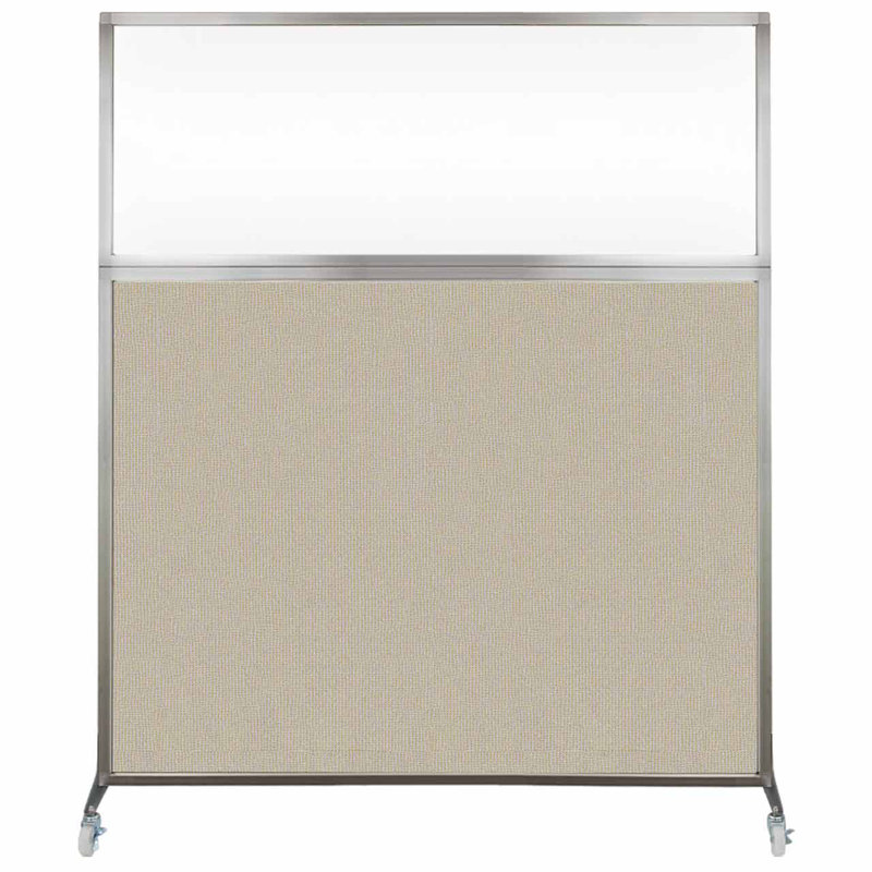 Cloison de bureau Hush - fenêtre transparente, 60", Sable