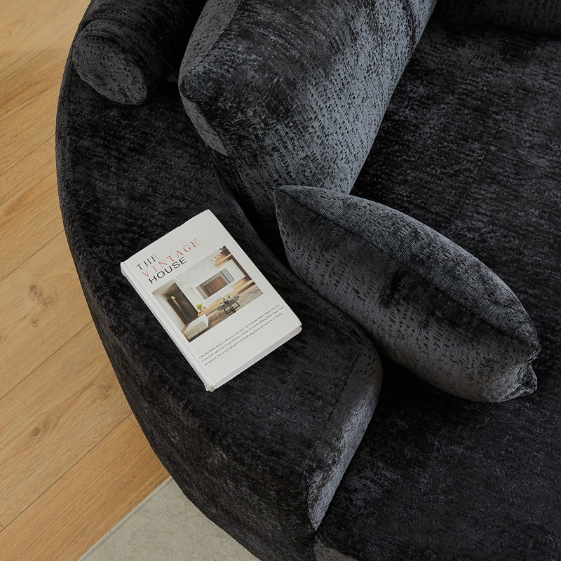 Canapé éponge Boneless, fauteuil-lit moderne moelleux, Chenille beige, Double 35 po x l 55 po x P 55 po