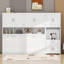 Lit escamotable simple avec placard, tiroirs et bureau-107727057