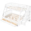 Lit superposé simple blanc avec escalier de rangement - Ajoutez du caractère aux tiroirs de votre chambre à coucher en blanc. Fabrication solide pour une utilisation à long terme. Maximisez le rangement. Polyvalent, il peut s'agir de deux lits séparés. Coffre-fort plein
