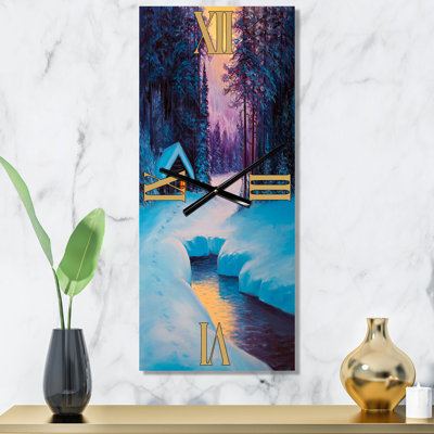 Old Cabin in Winter Forest II - Traditional Wall Clock