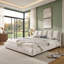 Base de lit tapissier Granborough avec tête de lit en velours segmenté, repose-pieds robuste, style minimaliste moderne, assemblage facile.-1848373779-1848373782