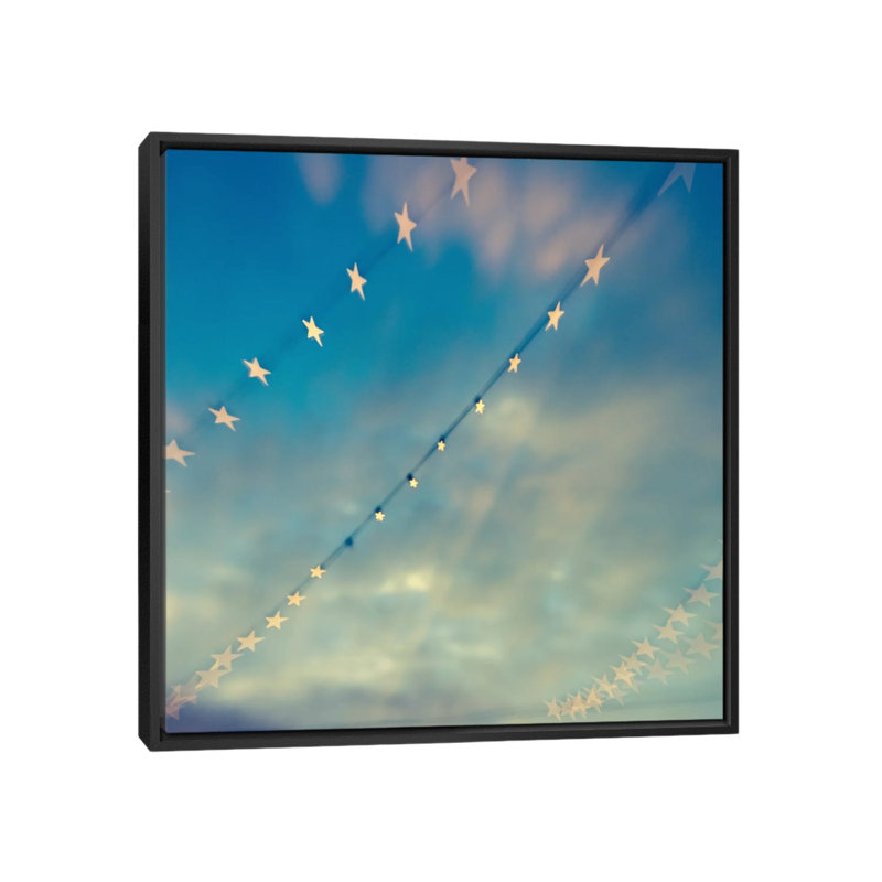 « bokeh étoiles ii », impression sur toile, H 18 po x l 18 po x P 1,5 po, Toile avec cadre noir, Pas de tapis