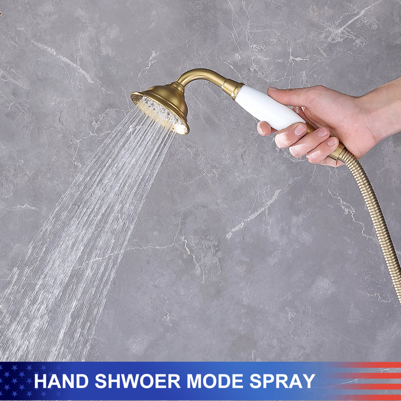 Floor Tub Spout with Diverter, Brushed Gold
