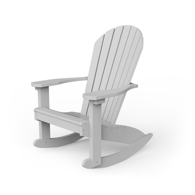 Chaise Adirondack berçante en plastique et plastique Wisby, Blanc