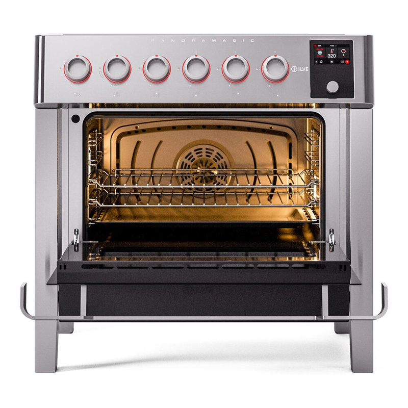 ILVE Panoramagic 36 in Induction Range, 6 Induction Elements (Stainless Steel), Stainless Steel