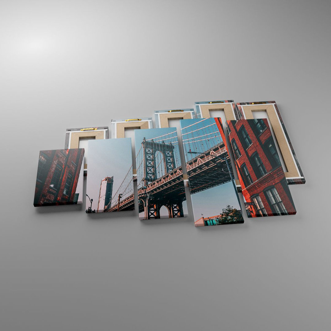 5-tlg. Leinwandbilder-Set Manhattan Bridge Bridge