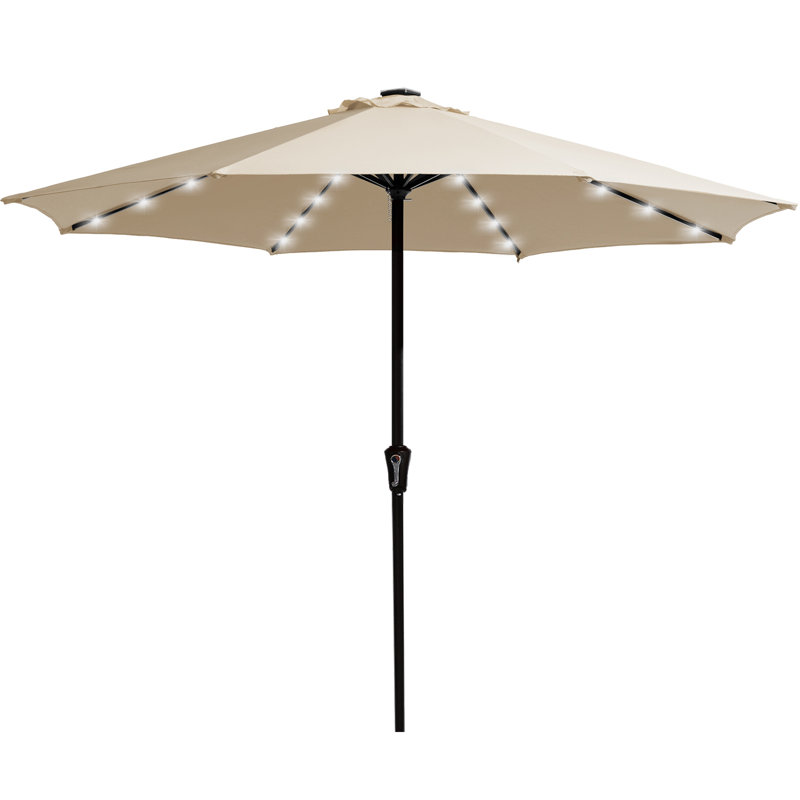 Parasol de marché avec manivelle Beka, Beige, H 99,6 po x l 132 po x P 132 po