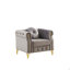 Canapé Chesterfield en velours avec coussins ronds