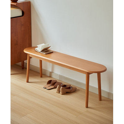 Banc minimaliste et moderne en bois d'hévéa pour salon et entrée