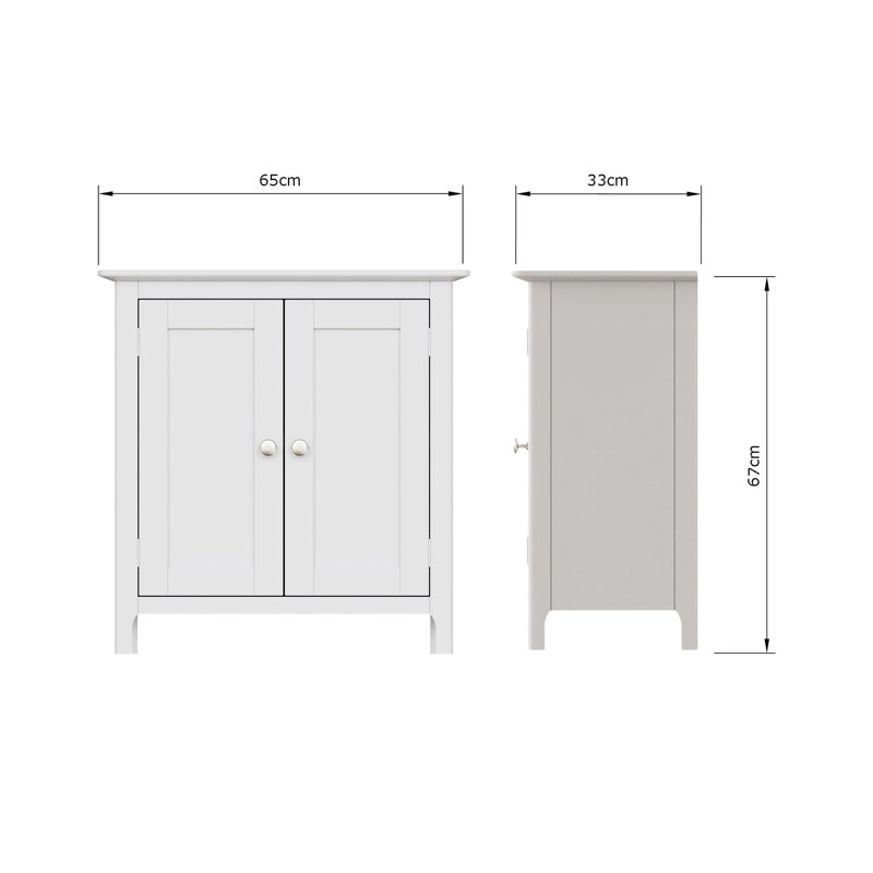 Palma 2 Door Compact Sideboard Buffet in Putty or Ivory White, Putty