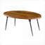 Ovale en bois d'acacia & amp; Table basse en fer pour le salon, style polyvalent et intemporel