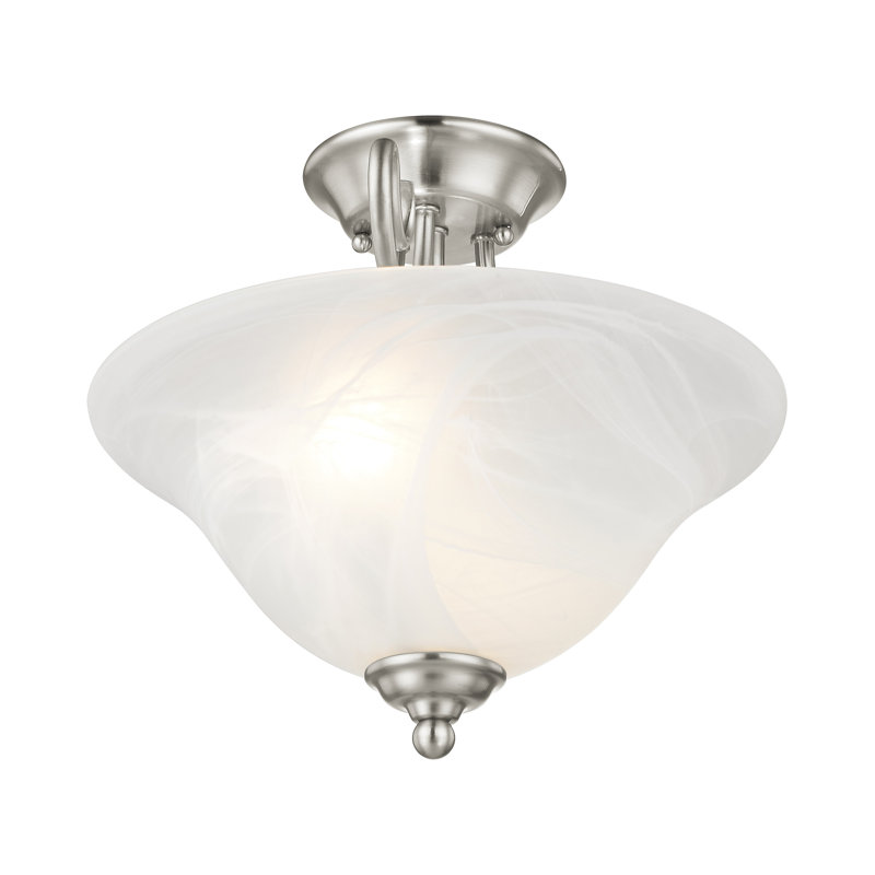 Aquala Glass Semi Flush Mount, Brushed Nickel