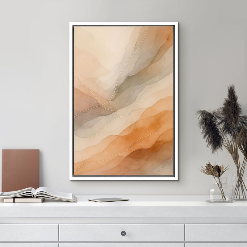 «Soft Gradient Landscape Abstract Art», reproduction d'art sur toile encadrée, H 24 po x l 16 po x P 1,5 po