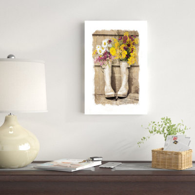 " Old Boots And Flowers " Painting Print