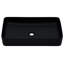Lavabo vasque rectangulaire en céramique noire de 24 po x 13,5 po pour salle de bain, conception classique avec arc, teinture acide et arc moderne