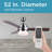 BCF52 Series 52" 3 - Blade Standard Ceiling Fan with Remote Control and Light Kit Included