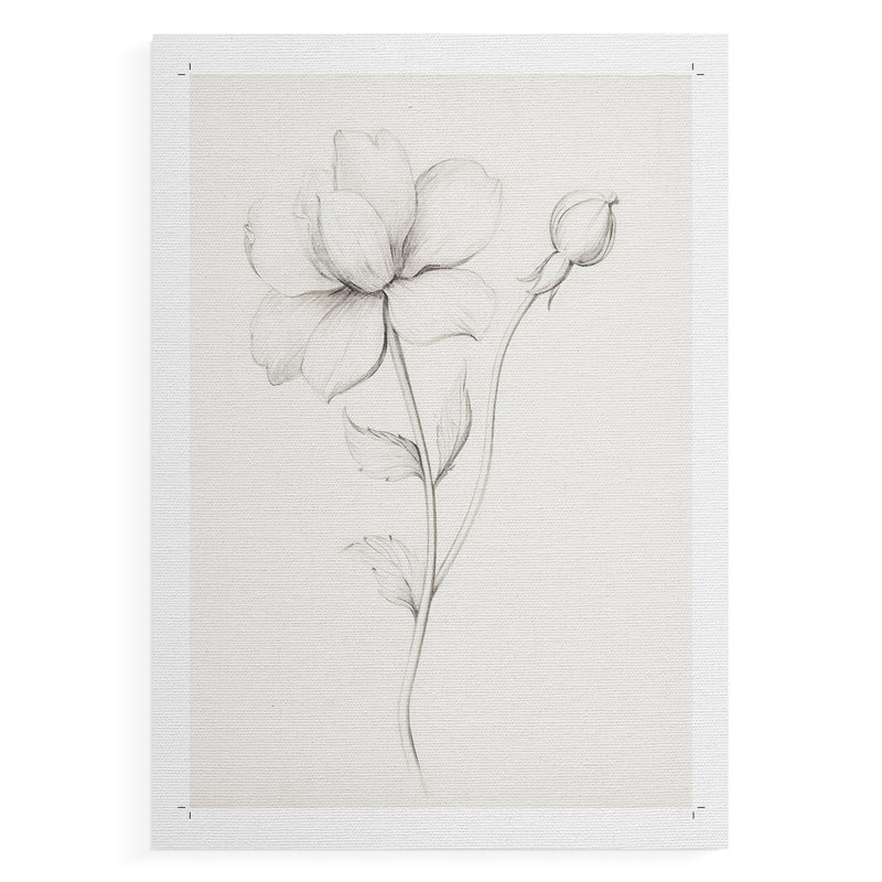 Reproduction florale rétro - impression de toiles seulement - non encadrée, H 60 po x l 40 po