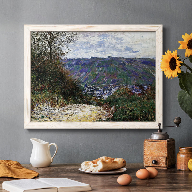 Path at Giverny, 1885, reproduction d'art sur toile, Cadre blanc, H 18 po x l 26 po x P 1,5 po