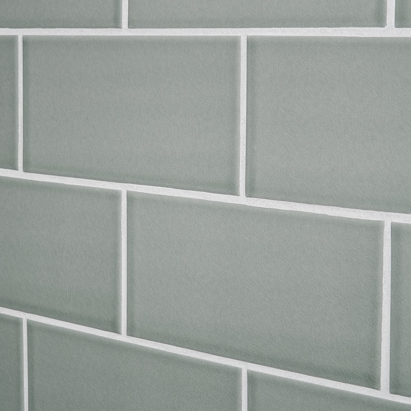 Gondola 3.93 in. x 7.87 in. Crackled Polished Ceramic Wall Tile (10.76 Sq. Ft./Case), Steel Blue