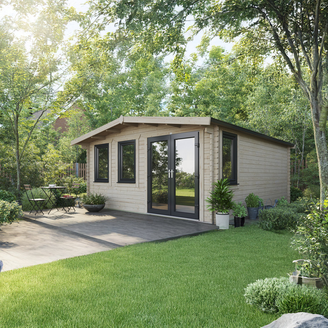 Powersheds 18 x 16ft Chalet Log Cabin, Doors to the Right - 44mm