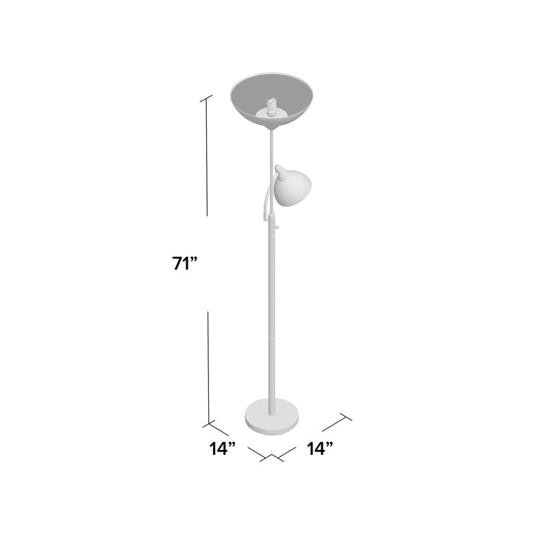 Sonia 180cm Torchiere Floor Lamp, Steel