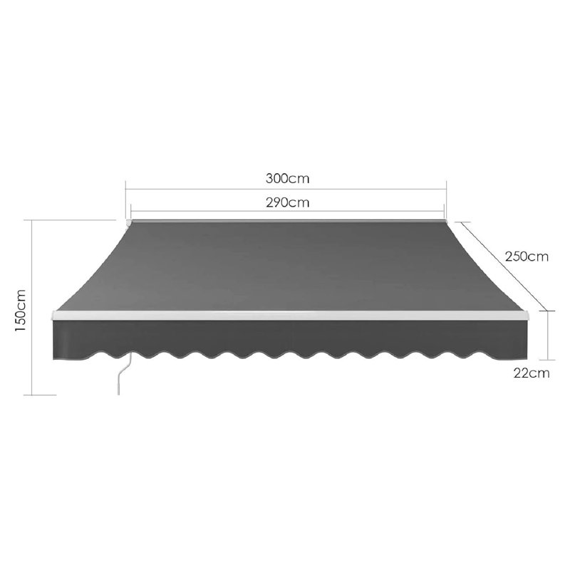 Brayden Studio Aluminium Cover Retractable Patio Awning, 300cm W x 250 D