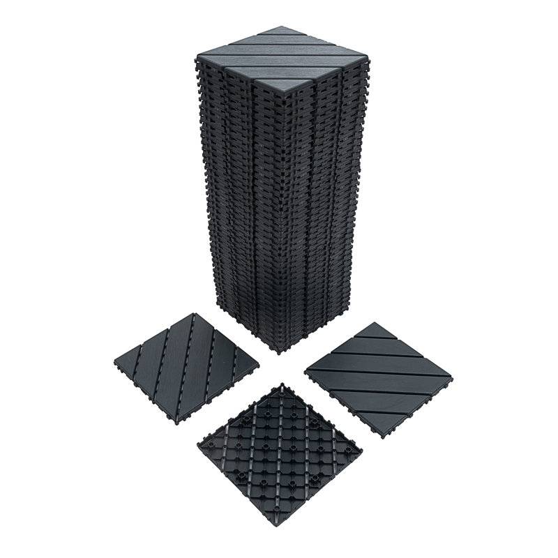 Carreaux de terrasse en plastique emboîtables, Gris