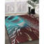 Bleu abstrait/Tapis décoratif marron-1959589295