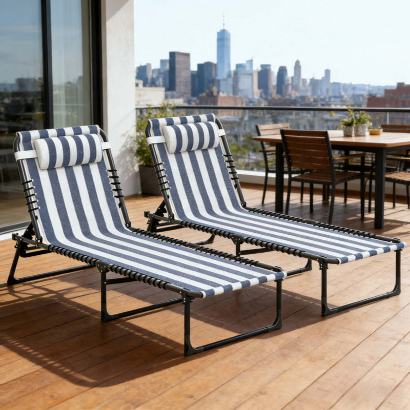 2 chaises d'extérieur, 2 chaises pliantes, 2