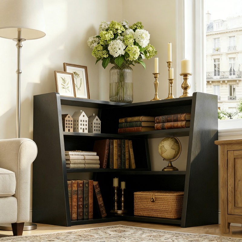 Petite bibliothèque à 4 niveaux, Noir,  (4 Shelves) 35"H x 24"W x 11"D