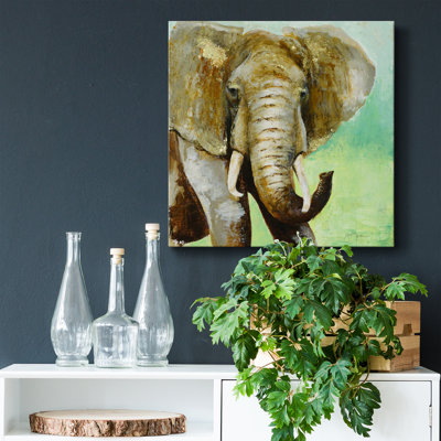 Painterly Elephant - Wrapped Canvas Print