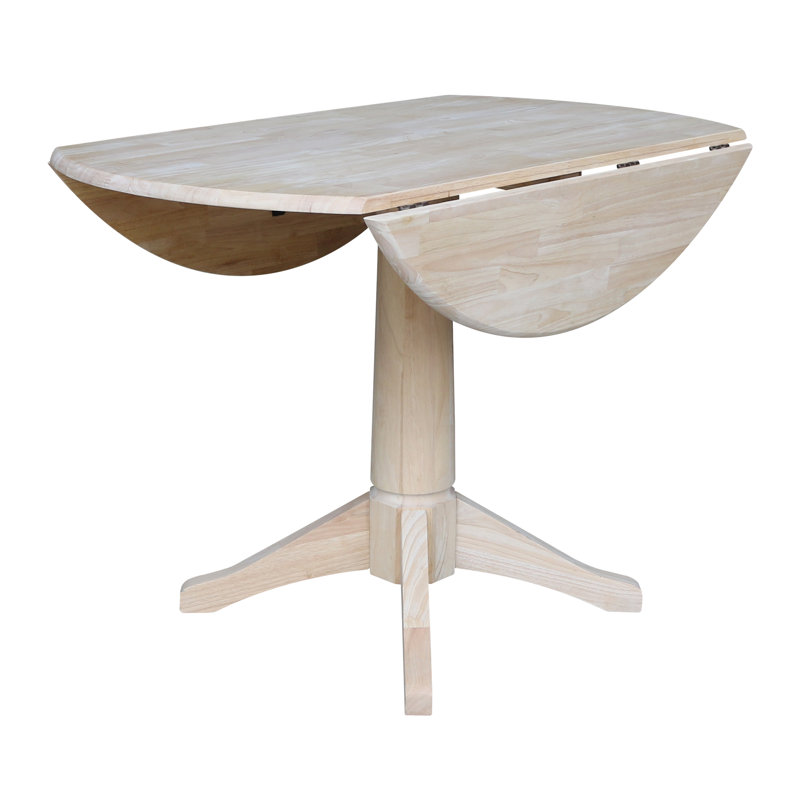 Extendable Round Solid Wood Dining Table, Ready to Finish / Ready to Finish