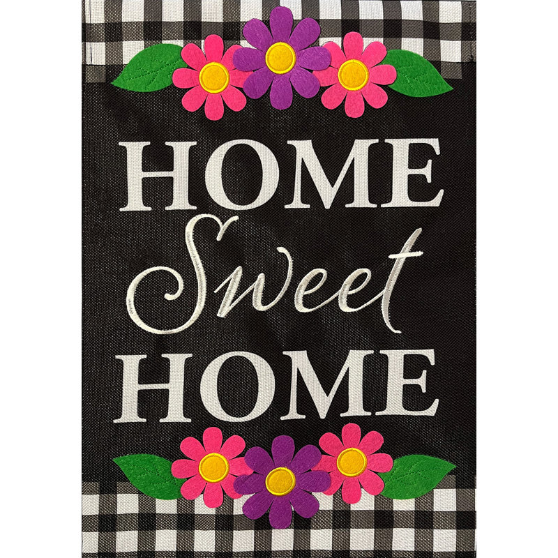 Drapeau de maison Home Sweet Home Flowers
