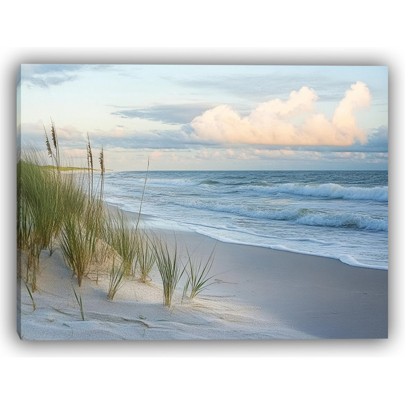 Morning Breeze Over Coastal Dunes - Wrapped Canvas Wall Art, 36" H x 48" W
