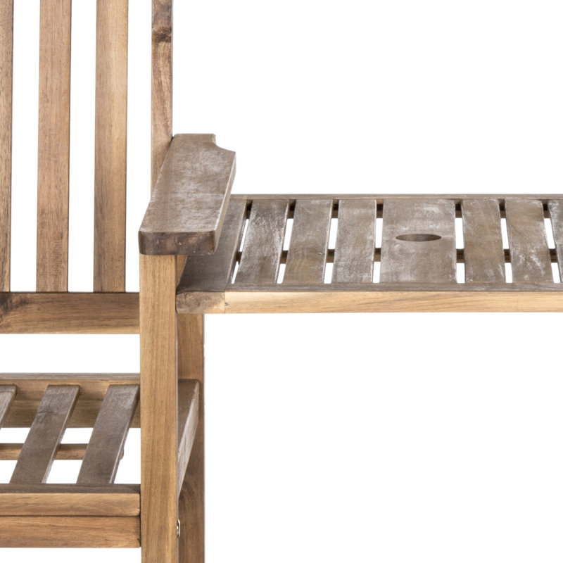 Banc en bois tête-à-tête en bois, Naturel