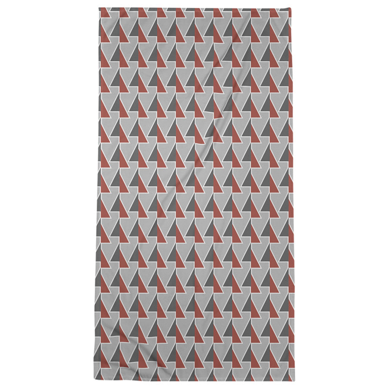 Serviette de bain à flèches changeées, Rouge/gris