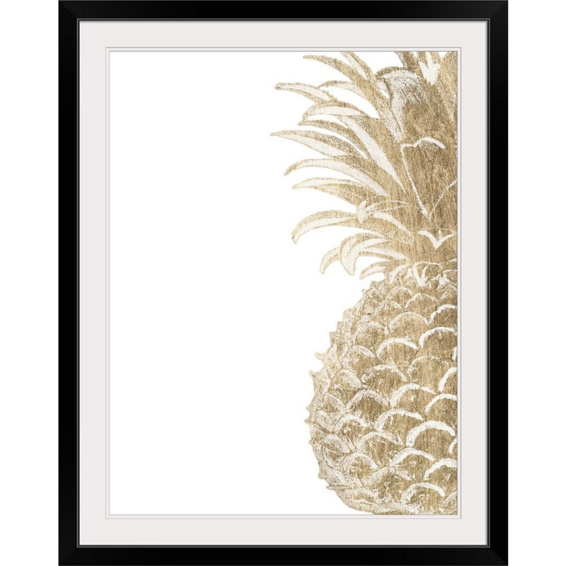 Estampe numérique «Pineapple Life IV», impression, Cadre noir, H 32 po x l 26 po x P 1 po