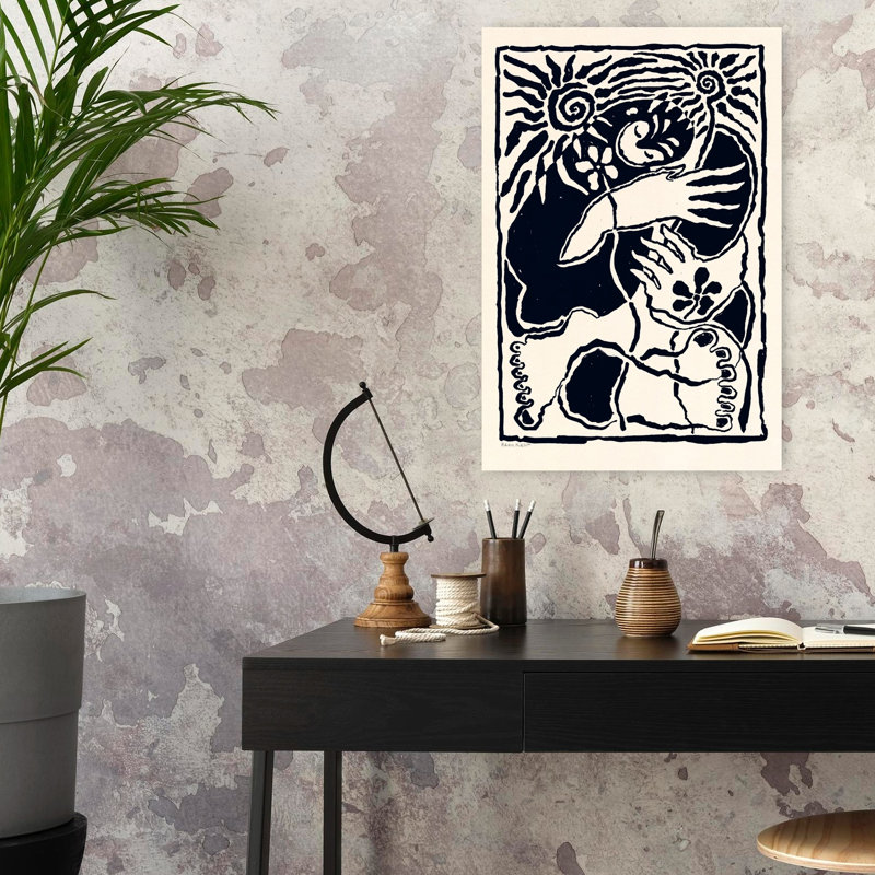Protection, art abstrait floral naturel contemporain, H 24 po x l 16 po