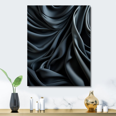 Silk Fractal Noir Curves I - impression d'art mural en métal fractal
