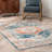 Mauna Oriental Medallion Loa Power Loom Performance Blue/Orange Rug-108240387