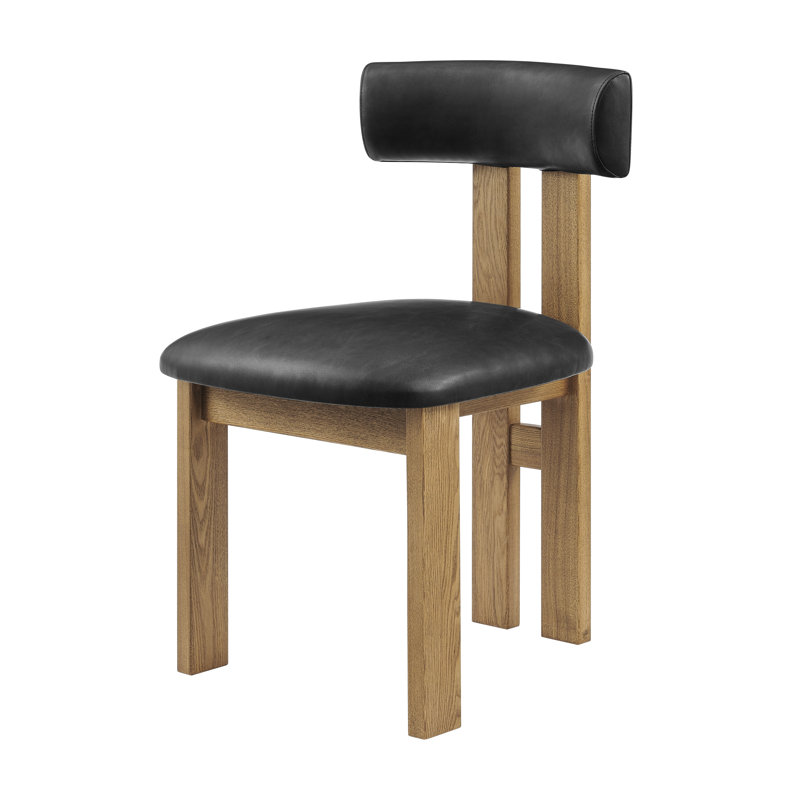 Indalecia Fabric Dining Side Chair, (Set Of 2), Nettlewood, Faux Leather Black