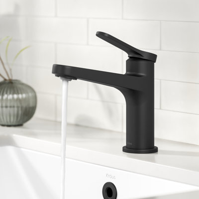 KRAUS Indy Bathroom Faucet In Spot-Free With Single Handle, Pop Up Drain And Supply Lines