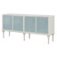 Armoire console Ansaldo blanc perle et argent scintillant