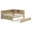 Lit de jour en bois avec tablettes de rangement et lit gigogne