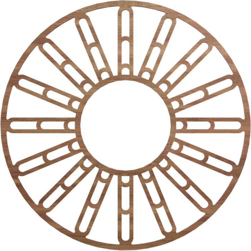 Médaillon de plafond en bois d'aulne 26 po x 9 1/2 po x P 3/8 po Hale, H 26 po x l 26 po x P 0,25 po, Noyer