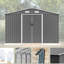 Remise grise 10 x 8 pi avec structure en métal, porte verrouillable pour le rangement des portes extérieures de la cour