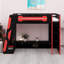 Lit mezzanine avec bureau intégré, tablettes de rangement multifonctionnelles et éclairage RVB-1398380453