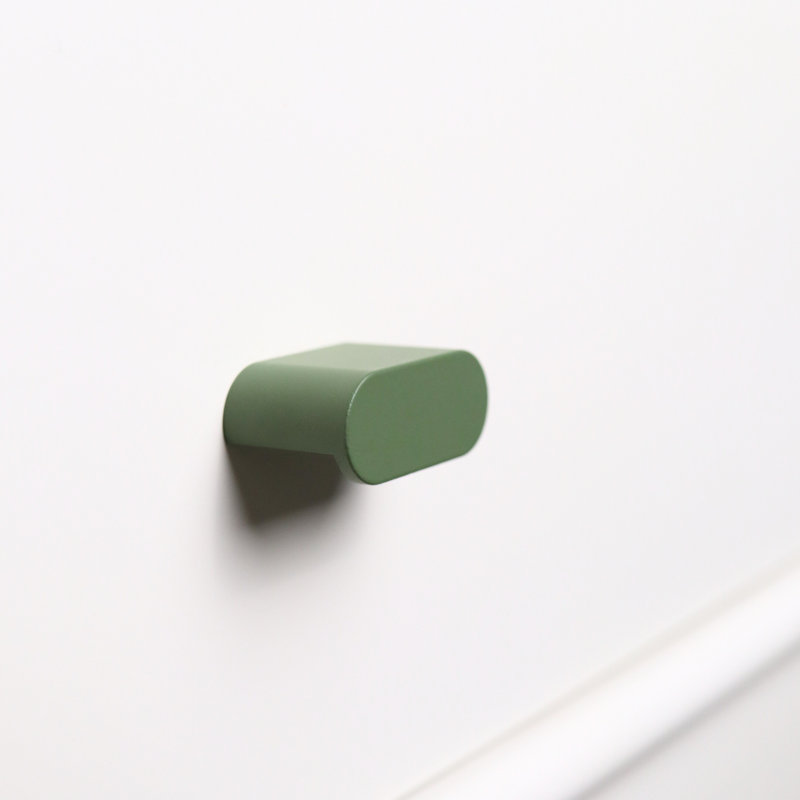 1.75" Oval Knob, Olive (Green)